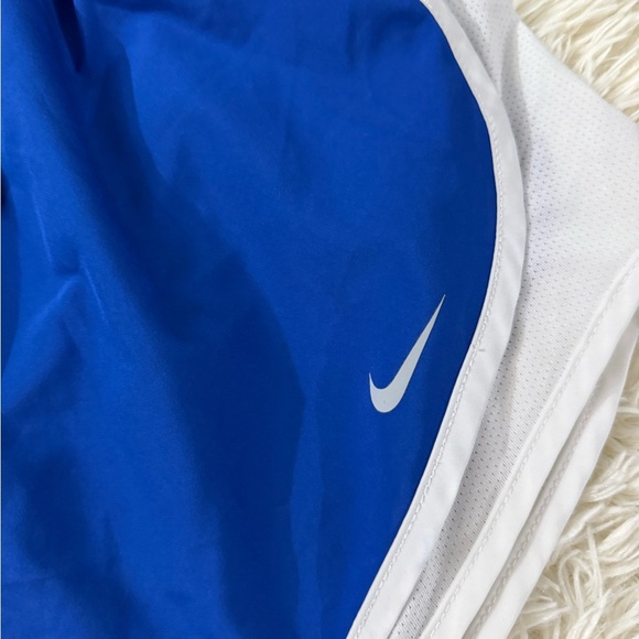 Nike Blue and White Athletic Shorts with Elastic Waistband - Picture 2 of 4